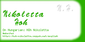nikoletta hoh business card