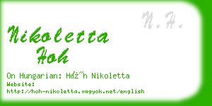nikoletta hoh business card